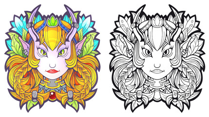 cartoon cute girl demon, author's illustration, design