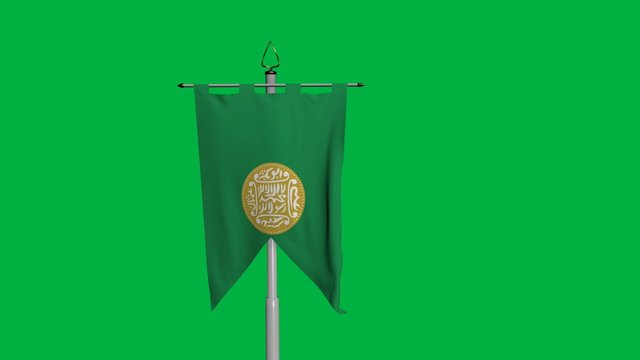 Rohingya Waving Flag on Wind on Green Screen or Chroma Key background. 1920 x 1080 Animation
