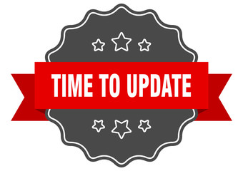 Obraz premium time to update red label. time to update isolated seal. time to update