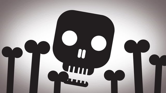 skull dancing with bones, footage ideal for the halloween period