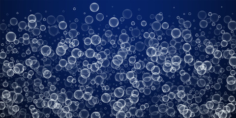 Random soap bubbles abstract background. Blowing b