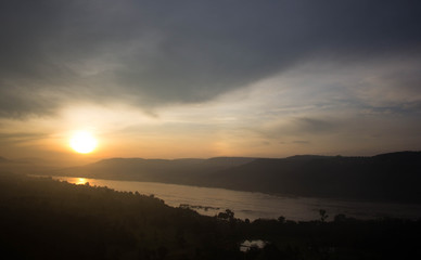 The  sunrise on mountain in Thailand