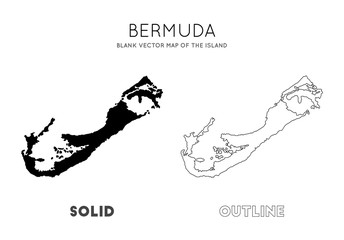 Bermuda map. Blank vector map of the Island. Borders of Bermuda for your infographic. Vector illustration.
