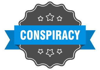 conspiracy blue label. conspiracy isolated seal. conspiracy