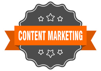 content marketing isolated seal. content marketing orange label. content marketing