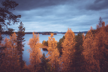 Autumn landscape from Sotkamo, Finland.