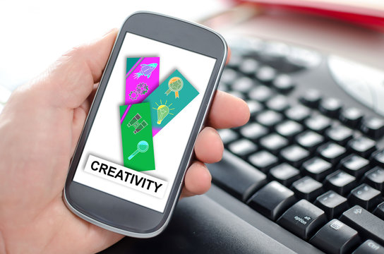 Creativity concept on a smartphone