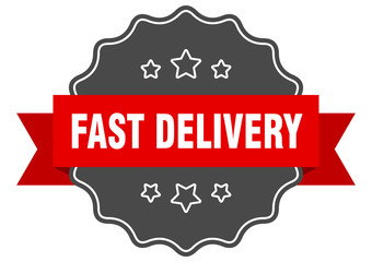 fast delivery red label. fast delivery isolated seal. fast delivery