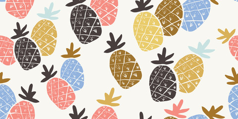 Colorful minimalistic pineapples pattern