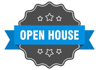 open house blue label. open house isolated seal. open house
