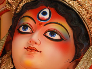 Goddess Durga. Idols are making in Kumortuli, Kolkata by clay and soil. These are captured in OCT...