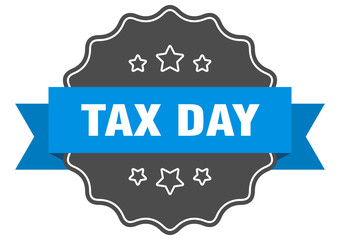 tax day blue label. tax day isolated seal. tax day