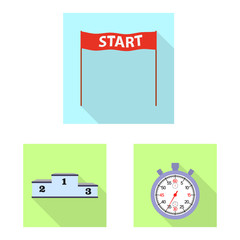 Vector illustration of sport and winner icon. Collection of sport and fitness vector icon for stock.