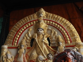 Goddess Durga. Idols are making in Kumortuli, Kolkata by clay and soil. These are captured in OCT 2019 before the Durga puja.