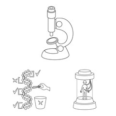 Vector design of genetic and science sign. Collection of genetic and organic stock vector illustration.