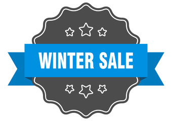 winter sale blue label. winter sale isolated seal. winter sale