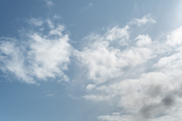 White clouds in a blue sky