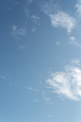 White clouds in a blue sky