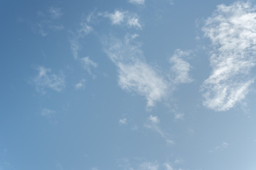 White clouds in a blue sky