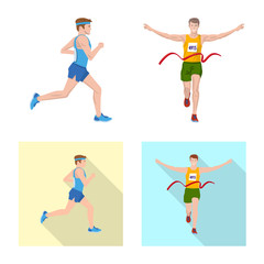 Vector design of sport and winner icon. Set of sport and fitness stock symbol for web.