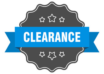 clearance blue label. clearance isolated seal. clearance