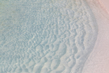 Background of clear sea water with the shed of shallow water wave