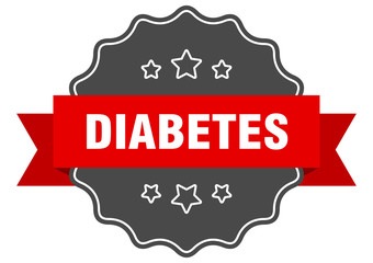 diabetes red label. diabetes isolated seal. diabetes