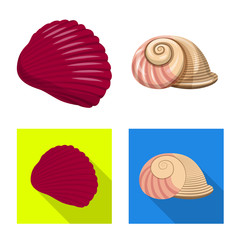 Vector illustration of animal and decoration icon. Collection of animal and ocean stock symbol for web.