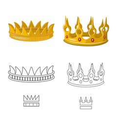 Isolated object of medieval and nobility icon. Collection of medieval and monarchy vector icon for stock.