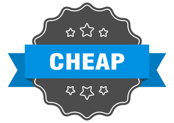 cheap blue label. cheap isolated seal. cheap