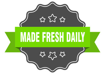 made fresh daily isolated seal. made fresh daily green label. made fresh daily