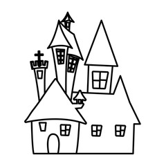 Isolated halloween castle vector design icon