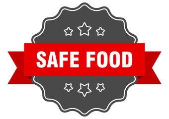 safe food red label. safe food isolated seal. safe food
