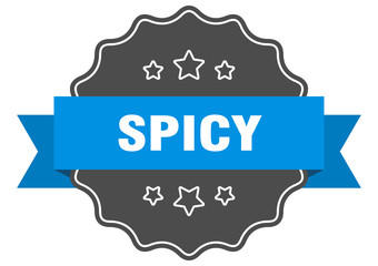 spicy blue label. spicy isolated seal. spicy