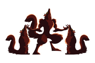 Halloween werewolf vector design icon - obrazy, fototapety, plakaty
