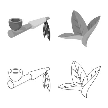 Vector illustration of accessories and harm symbol. Collection of accessories and euphoria stock symbol for web.
