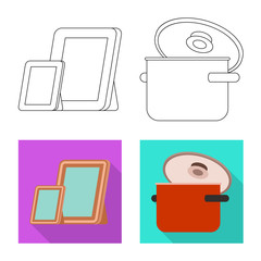 Vector illustration of comfort and equipment symbol. Set of comfort and furniture stock vector illustration.