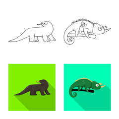 Vector design of tail and fauna symbol. Set of tail and environment stock vector illustration.