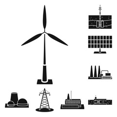Isolated object of technology and bio symbol. Set of technology and alternative stock symbol for web.