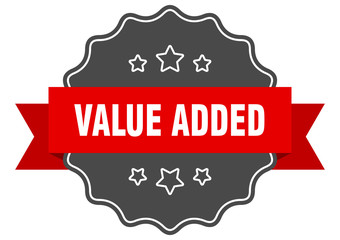 value added red label. value added isolated seal. value added