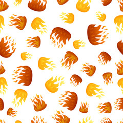 Seamless pattern with fire flame