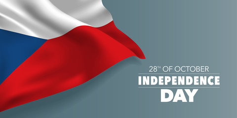 Czech Republic independence day greeting card, banner with template text vector illustration