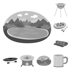 Isolated object of recreation and tourism sign. Collection of recreation and wildlife stock symbol for web.