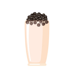 Bubble milk tea icon in flat style isolated on white.