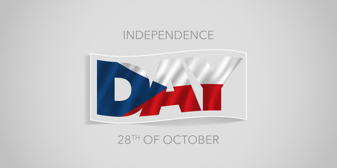 Czech Republic happy independence day vector banner, greeting card