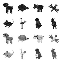 Obraz premium Vector design of toy and science icon. Set of toy and toy stock symbol for web.