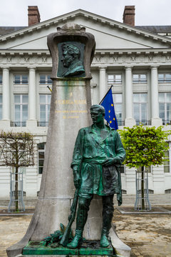  Statue of Frederic de Merode in the Place des Martyrs at Brussels, Belgium