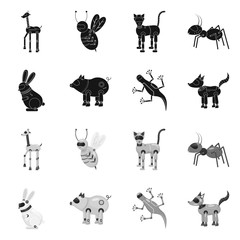 Vector illustration of toy and science icon. Set of toy and toy stock symbol for web.