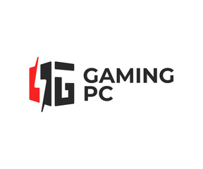 Gaming pc logo design. Gaming desktop computer vector design. Custom gaming personal computer logotype