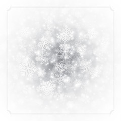 Christmas winter background magic snow sparkles lights and snowflakes with blank copy space vector illustration